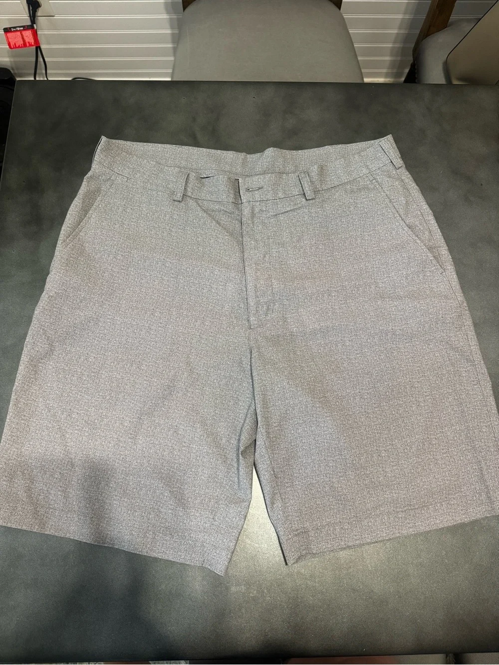 PGA Tour Light Gray Flat Front Performance Golf Shorts